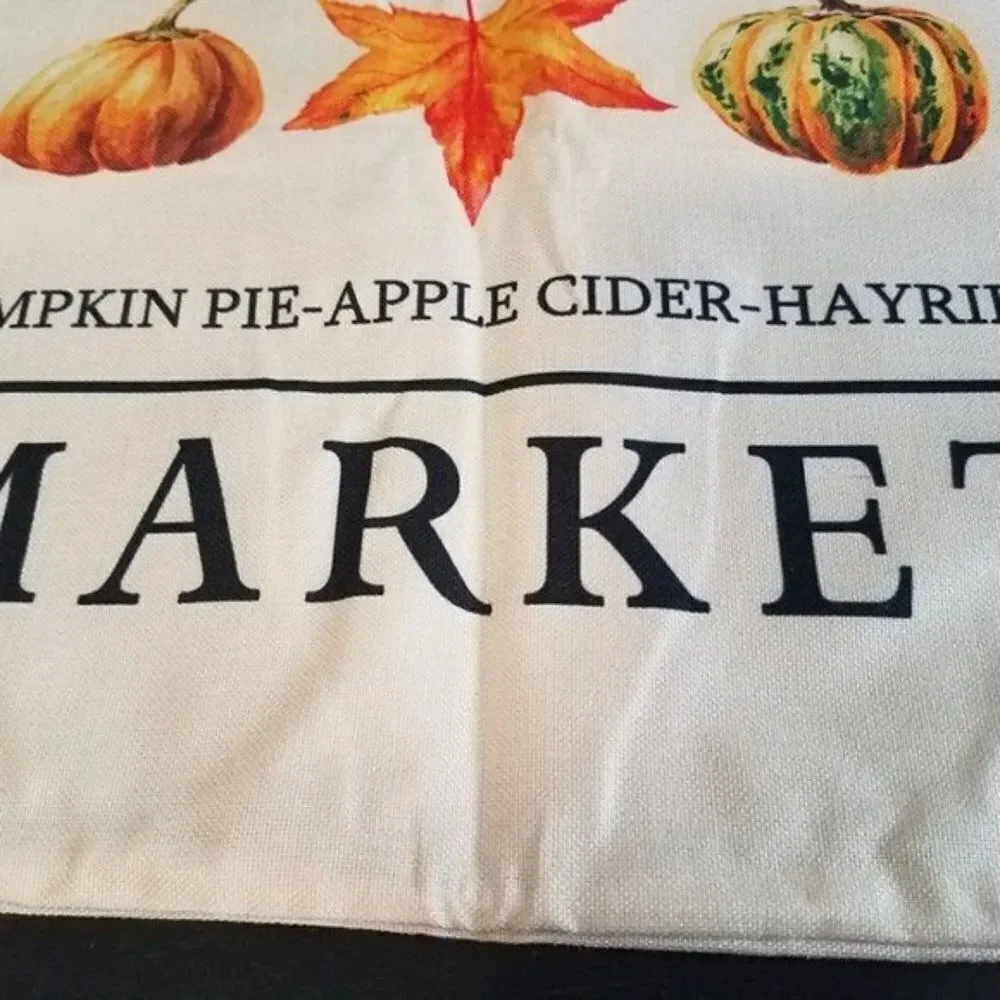 Harvest Market Pumpkin Hayrides Accent Throw Pillow Cover Case Fall 17
